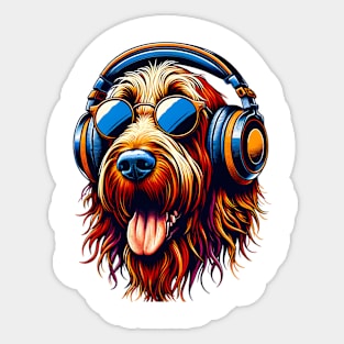 Spinone Italiano DJ Smiles with Rhythmic Vibes Sticker